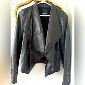 Black leather fashion jacket